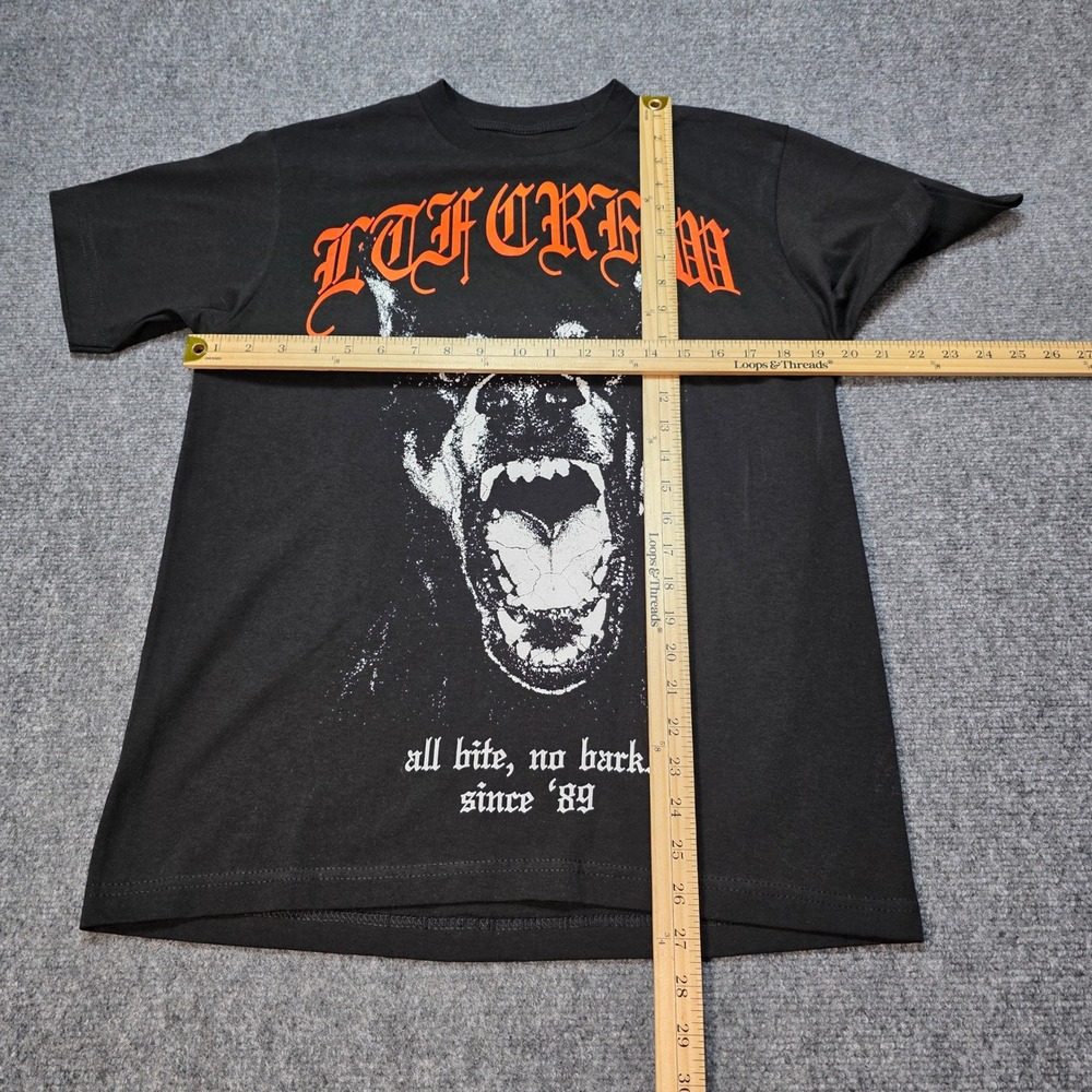 Learn To Forget LTF Crew T-Shirt Mens Medium Black Doberman All Bite No Bark - Picture 4 of 5